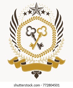 Retro vintage Insignia. Vector design element.