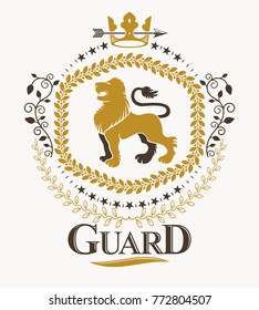 Retro vintage Insignia. Vector design element.