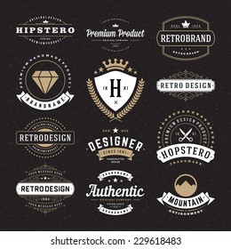 Retro Vintage Insignias Logotypes Set Vector Stock Vector (Royalty Free ...