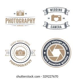 Retro Vintage Insignias set, vector design elements, business signs, logos, identity, labels, badges, apparel, shirts, ribbons, stickers and other branding objects.