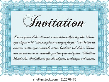 Retro vintage invitation. Border, frame.Easy to print. Beauty design. 