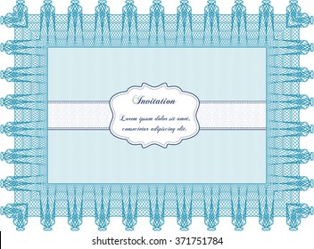 Retro vintage invitation. With complex linear background. Detailed.Sophisticated design. 