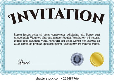 Retro vintage invitation. Customizable, Easy to edit and change colors.Lovely design. With background. 