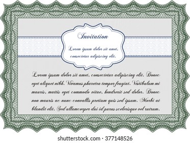 Retro vintage invitation. Retro design. With great quality guilloche pattern. 