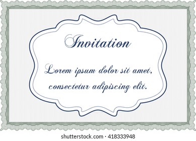 Retro vintage invitation. Retro design. With guilloche pattern. 