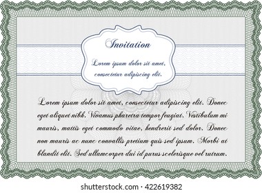Retro vintage invitation. Retro design. With guilloche pattern. 
