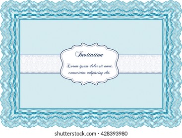 Retro vintage invitation. Retro design. With guilloche pattern. 