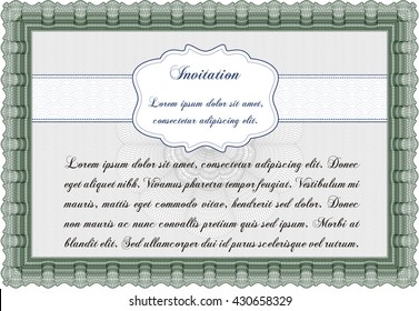 Retro vintage invitation. Retro design. With guilloche pattern. 