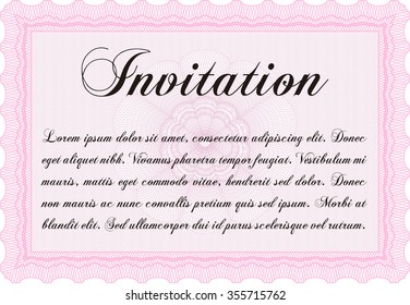 Retro vintage invitation. Excellent complex design. With quality background. Border, frame.