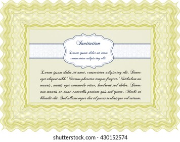 Retro vintage invitation. With great quality guilloche pattern. Retro design. 