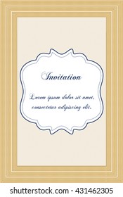 Retro vintage invitation. With great quality guilloche pattern. Sophisticated design. 