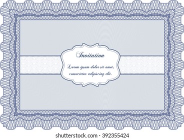 Retro vintage invitation. With guilloche pattern. Retro design. 