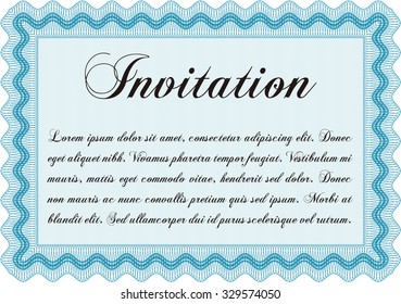 Retro vintage invitation. Lovely design. Customizable, Easy to edit and change colors.With background. 