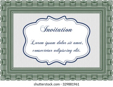 Retro vintage invitation. Sophisticated design. Vector illustration.Printer friendly. 
