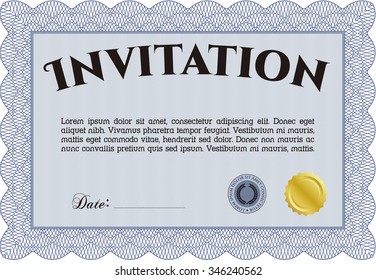 Retro vintage invitation. Sophisticated design. Border, frame.Printer friendly. 