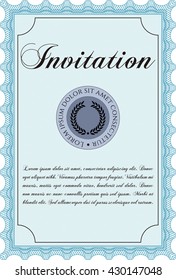 Retro vintage invitation. Sophisticated design. With great quality guilloche pattern. 