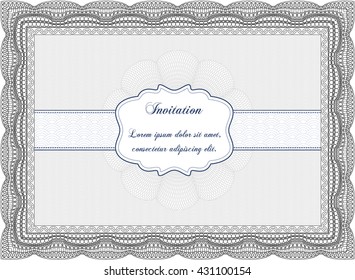 Retro vintage invitation. Sophisticated design. With great quality guilloche pattern. 