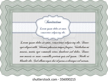 Retro vintage invitation. Superior design. Border, frame.Printer friendly. 