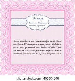 Retro vintage invitation template. 