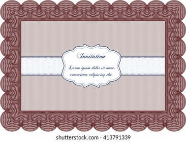 Retro vintage invitation template. 