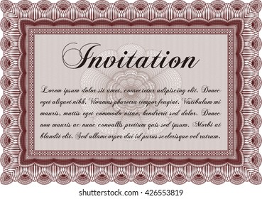 Retro vintage invitation template. 