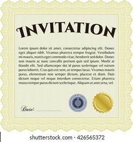 Retro vintage invitation template. 