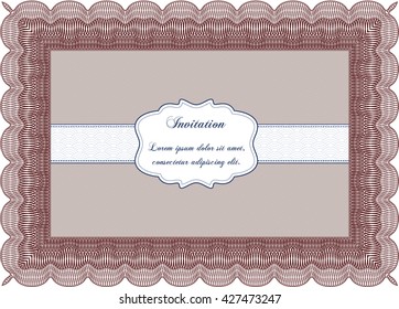 Retro vintage invitation template. 