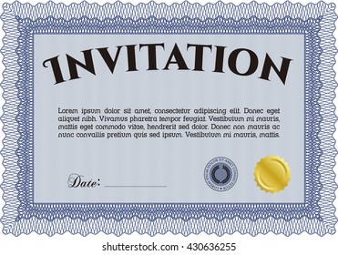 Retro vintage invitation template. 