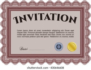 Retro vintage invitation template. 