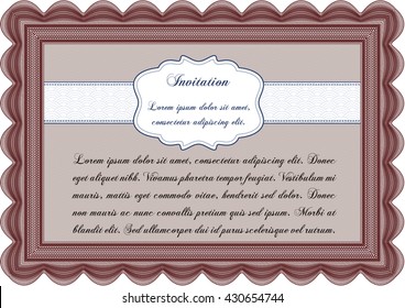 Retro vintage invitation template. 