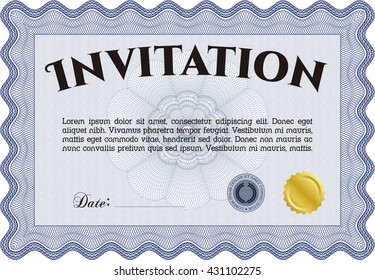 Retro vintage invitation template. 