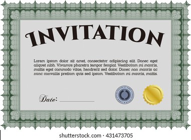 Retro vintage invitation template. 