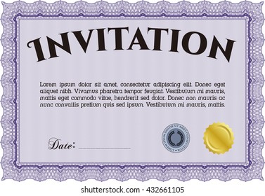 Retro vintage invitation template. 