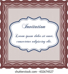 Retro vintage invitation template. 