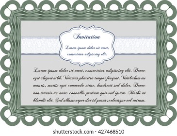 Retro vintage invitation template. With great quality guilloche pattern. Sophisticated design. 