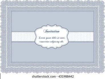 Retro vintage invitation template. Sophisticated design. 