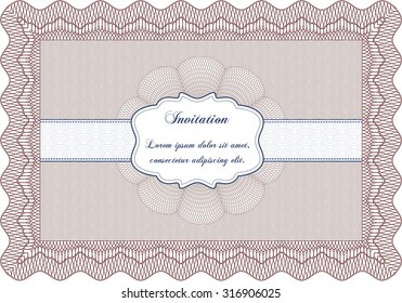 Retro vintage invitation. Vector illustration.Elegant design. With background. 