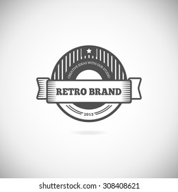 Retro Vintage label outline emblem or Logo set. Vector design elements template.