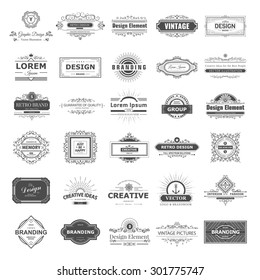 Retro Vintage labels Insignias or Logo set. Vector design elements business signs, branding, badges, objects, identity, labels.