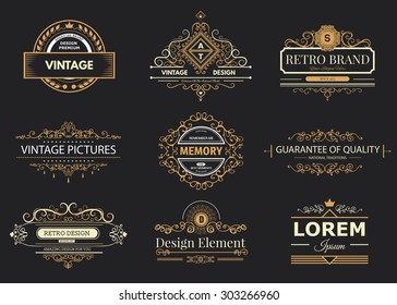 Retro Vintage labels Insignias or Logo set. 