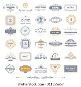 Retro Vintage labels Insignias or Logo set. 