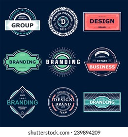 Retro Vintage labels or Logo. Vector design elements business signs branding  badges objects.