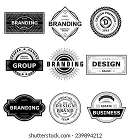 Retro Vintage labels or Logo. Vector design elements business signs branding  badges objects.