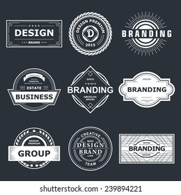 Retro Vintage labels or Logo. Vector design elements business signs branding  badges objects.