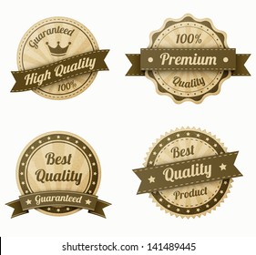 retro vintage labels set. realistic paper texture. eps10 vector illustration