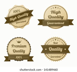 retro vintage labels set. realistic paper texture. eps10 vector illustration