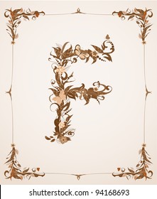 retro vintage letter in a frame