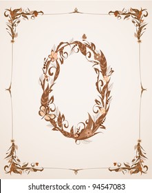 retro vintage letter number in a frame