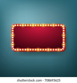 Retro Vintage Light Frame. Graphic Design. Vector Illustration.