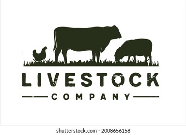 Retro vintage, livestock Farm animal logo isolated. design template, Vector illustration.